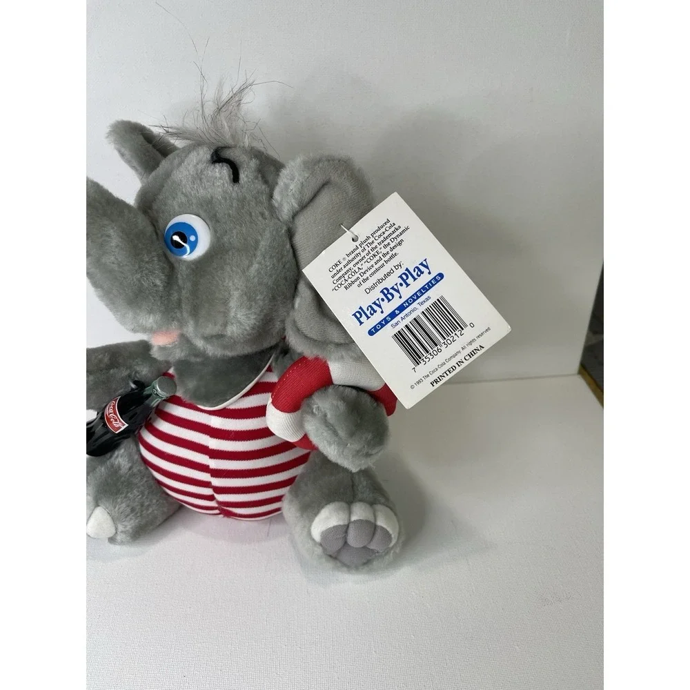 Coca Cola Brand Plush Elephant Holding Coke Bottle‎ Plush Collection w/Tag 1993